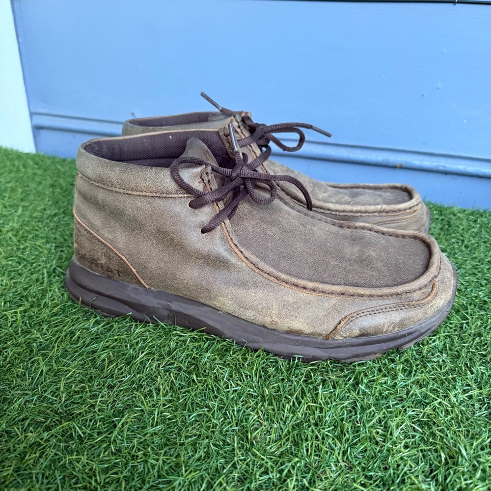 Ariat Spitfire Brown Leather Moccasin Toe Chukka Boots Mens 9.5D 10021723